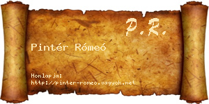 Pintér Rómeó névjegykártya